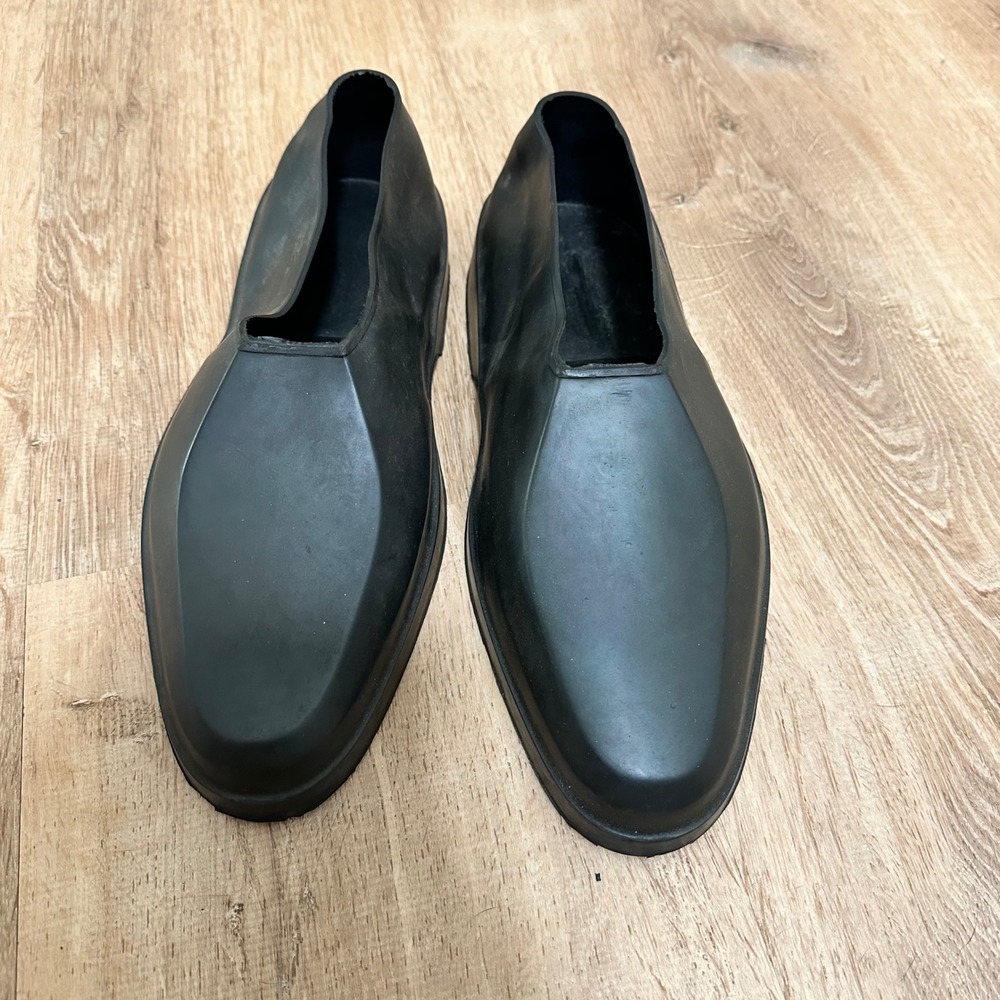 Totes | Men's Black Natural Waterproof Rubber Protective Overshoes‎ Galoshes, L - Picture 2 of 7